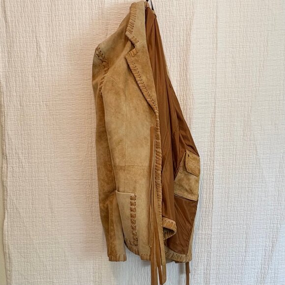 Rem Garson Vintage Camel Leather Suede Jacket Size S - Picture 5 of 9